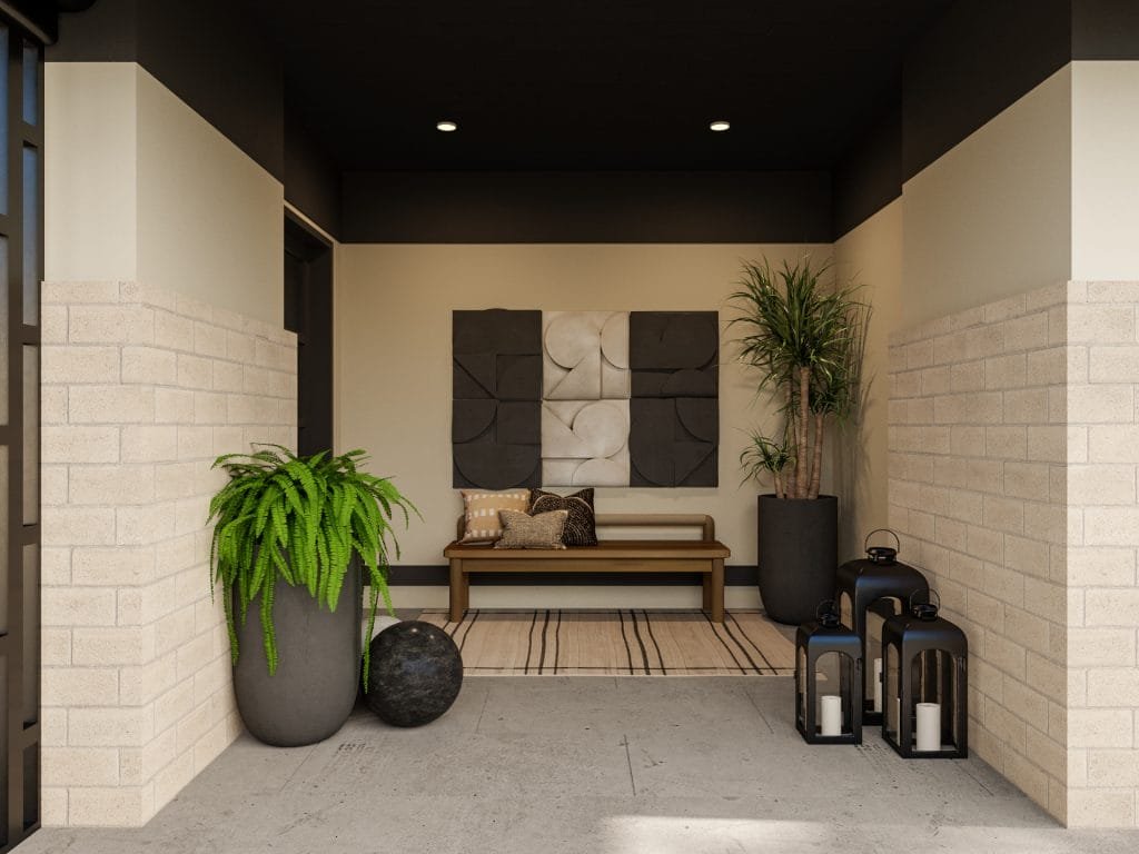 Creative design of an exterior entrance by Decorilla