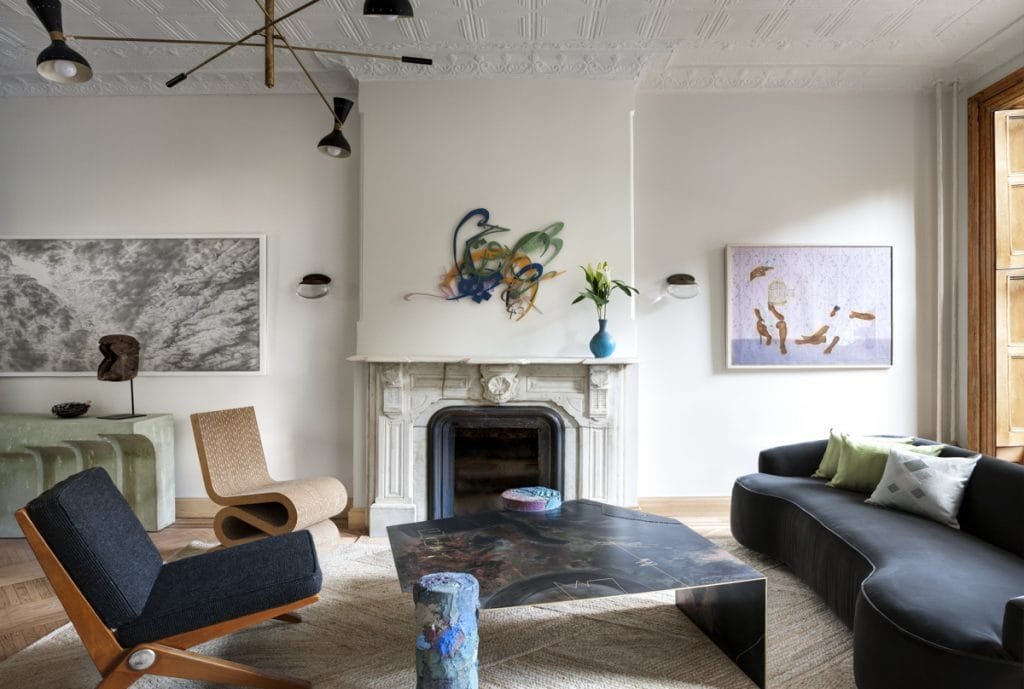 Eclectic living room by NYC interior designer Catherine W.