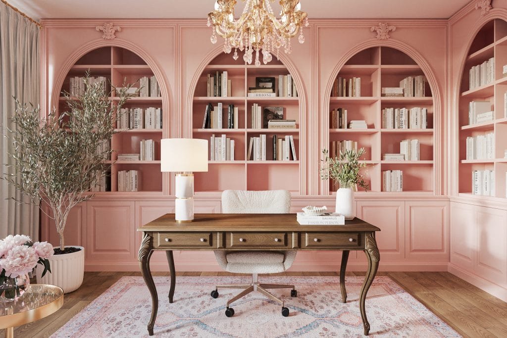 Libreria e ufficio in stile francese per interni progettati da DecorillaLibreria e ufficio in stile francese per interni progettati da Decorilla