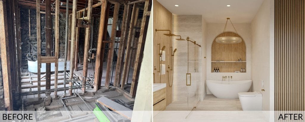 Luxury bathroom renovation before and after design by Decorilla
