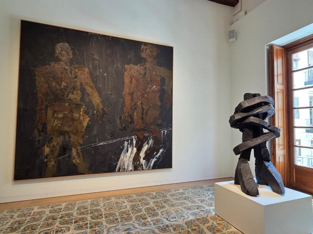 Hortensia Herrero Art Center Facilities; The Black Brown Song (left) and Bundle (right) by Georg Baselitz, photo courtesy of Decorilla