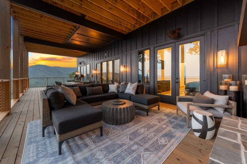 Outdoor fireplace by Decorilla designer Jason D.