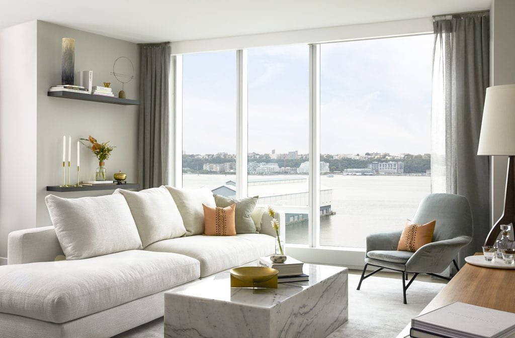 Smart mix of textures in a Scandi-style apartment by Decorilla designer, Nicole W.—Can AI replace interior designers