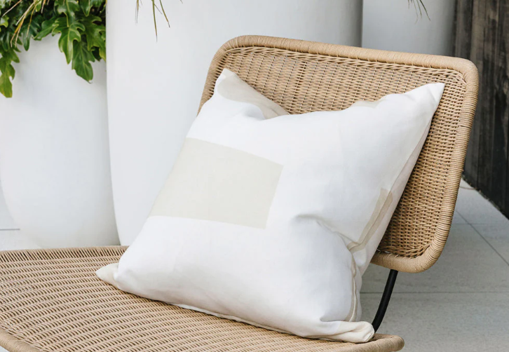 Meelan Outdoor Polyester Cushion Beige by Baya