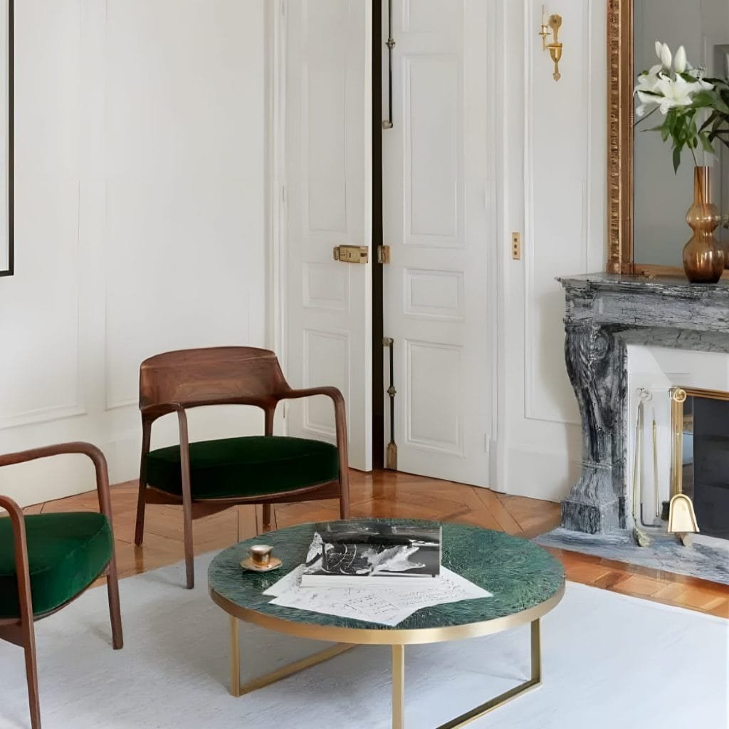 Refined details in a transitional living room interior by designers Decorilla — Federica P.