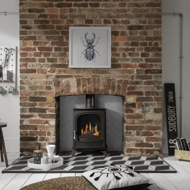 Brick exposed for historical heat