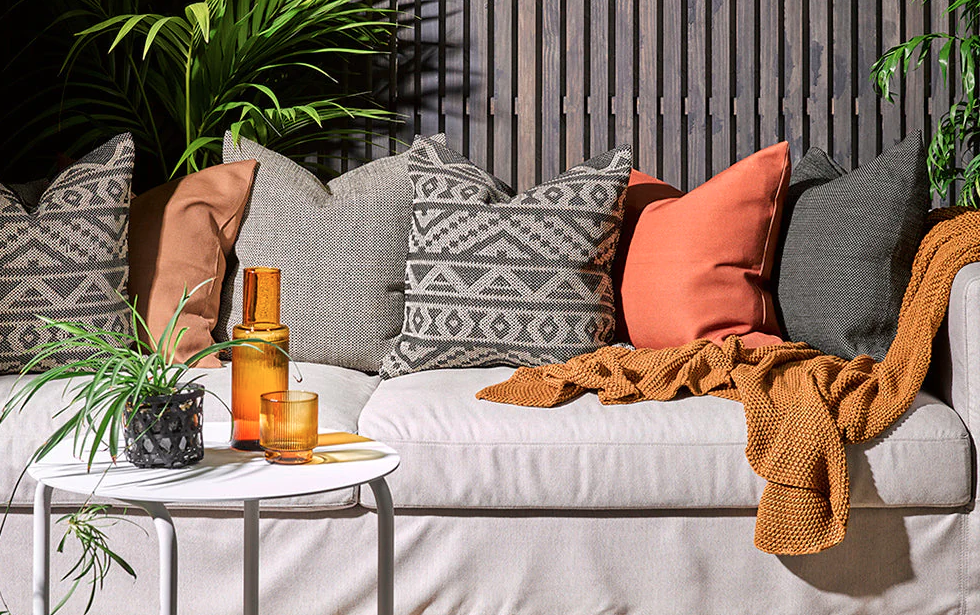 Enjoy the spring sun that relaxes on a Verdi Outdoor Polyester Cushion Schist by Baya