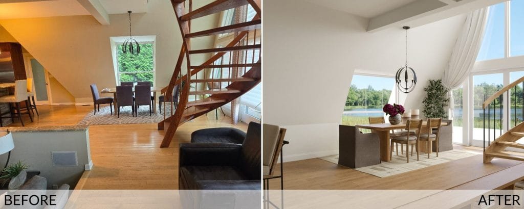 Dining room before and after design by Decorilla