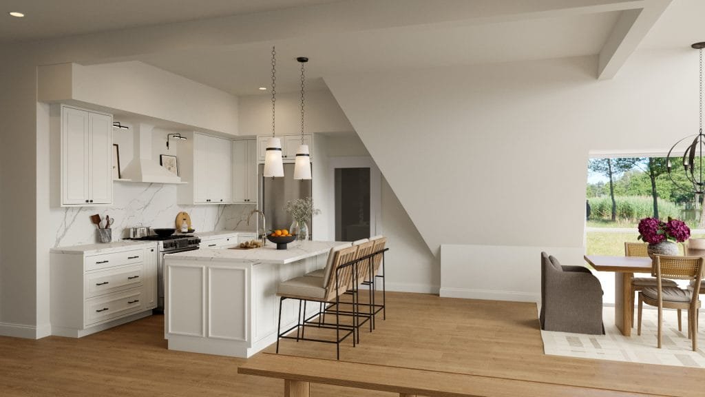 A-frame cabin kitchen interior design by Decorilla