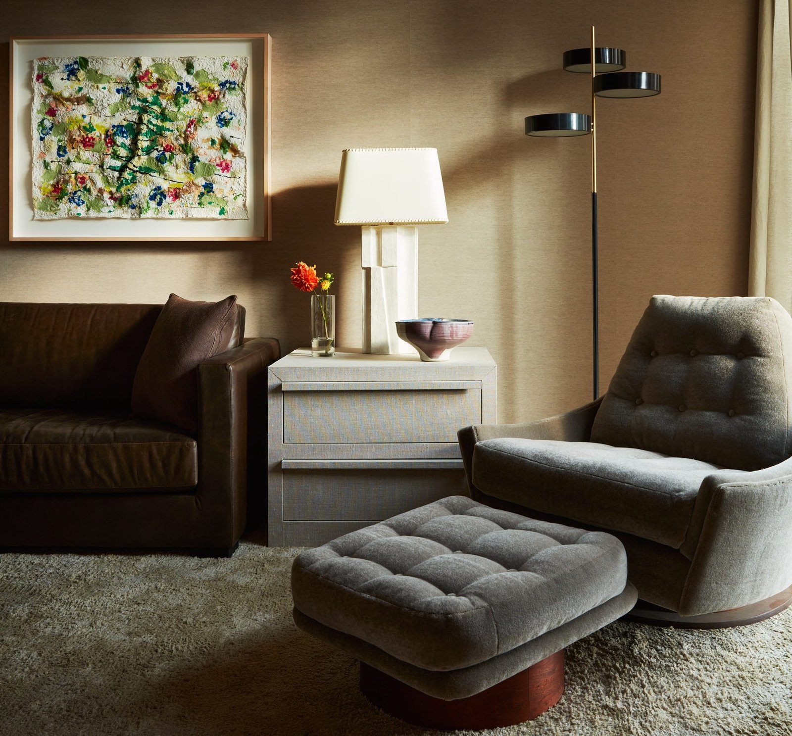 Modern vintage living room by Decorilla designer, Jonathan K. 