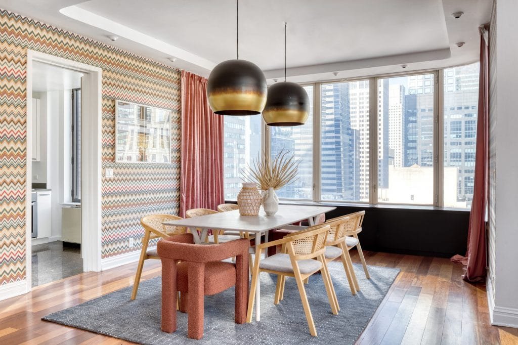 Contemporary dining room latest lighting trends by DECORILLA designer, Megan W. 