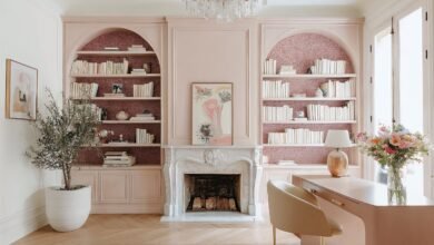 Before and after: French interior style for a feminine home office