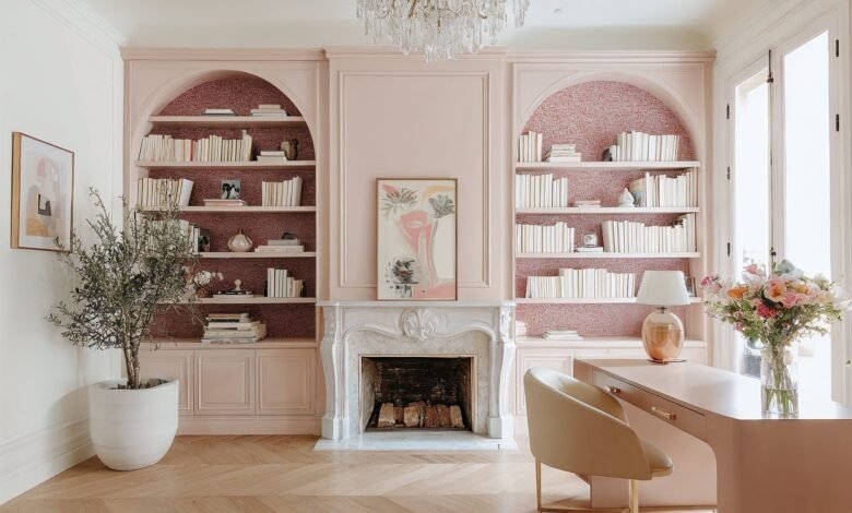 Before and after: French interior style for a feminine home office