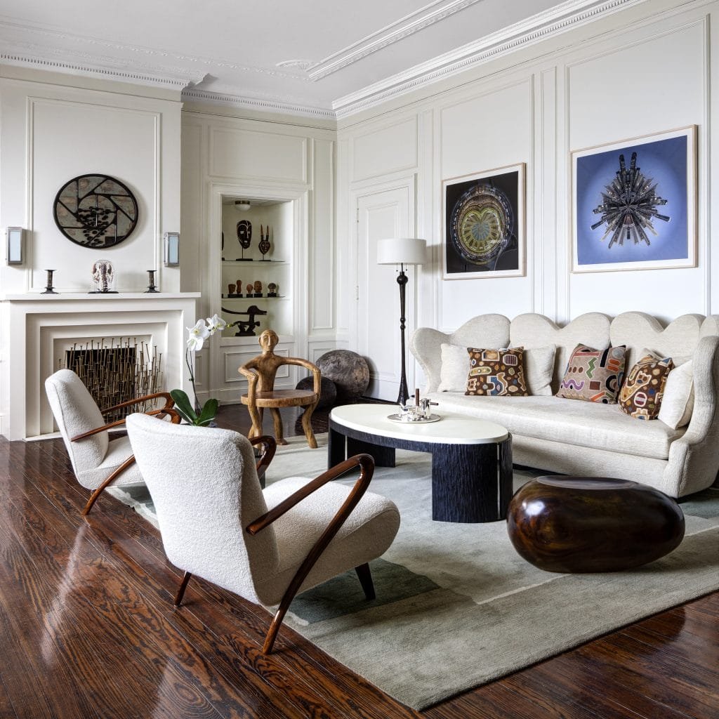 Living room trends 2026 in a curated interior by Decorilla designer, Catherine W.